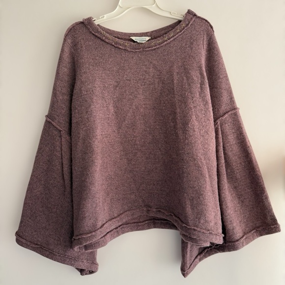Sundance Purple Wool Blend Bell Sleeve Sweater Size Large Womens Boho Lagenlook - Picture 2 of 8